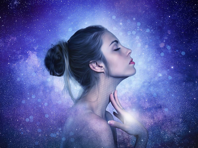 Surreal hand reaching into another dimension